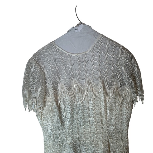 Vintage House of Bianchi NY Boston Off White Tiered Lace Delicate Dress Wedding - Picture 6 of 14